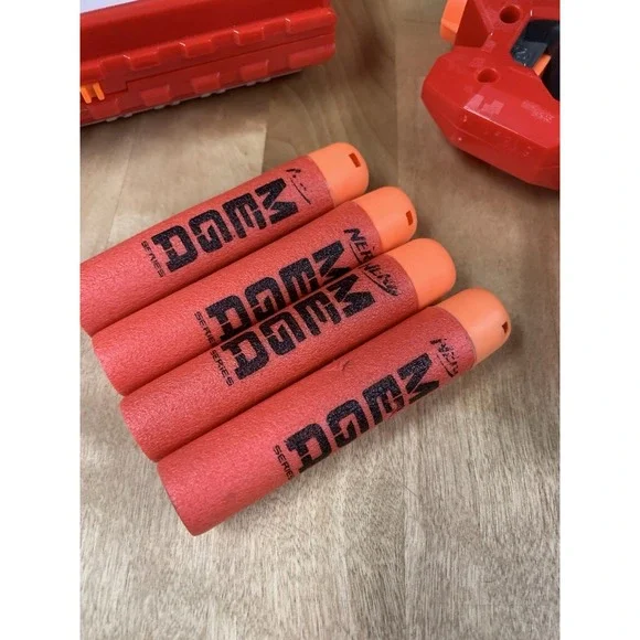 Nerf N-Strike Mega Magnus Bigshock Dart Red Gun Toy X2 Lot 4 Dart - Picture 6 of 6